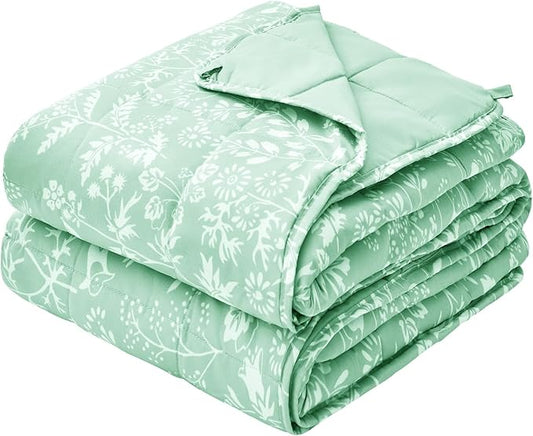yescool Weighted Blanket for Adults (20 lbs, 60” x 80”, Cerulean) Cooling Heavy Blanket for Sleeping Perfect for 190-210 lbs, Queen Size Breathable Blanket with Premium Glass Bead, Machine Washable
