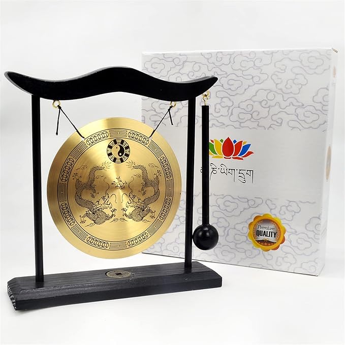 Zen Art Brass Feng Shui Desktop Gong H1303