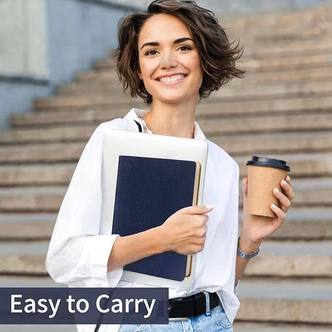 Lined Journal Notebook for Work College Ruled Note Book 5.79"x8.27" A5 PU Leather Daily Journaling 216 Pages for Women Men Writing Home School Supplies Business (A5 Lined 216pages, 04-Dark Blue)