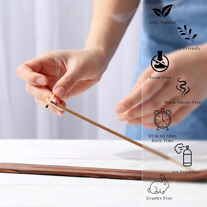 Dragons Blood Incense Sticks, Organic Hand Dipped Incense, Natural Herbs & Aromatic Ingredients, Contain 40 Sticks Inside, Burn Time 45-60 Min, Spiritual Gifts, Incense by Karma Pledge
