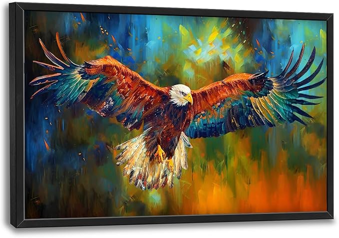 Bald Eagle Wall Art Eagle Pictures Wall Decor Framed Canvas Prints Artwork Paintings Home Office Decorations for Living Room Bedroom Dinning Room Corridor 36"x24"