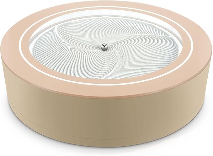 Homedics 11” Drift Sandscape, Compact Size, Zen Garden, Meditation Accessories, Decorative Sandscape, Smart LED Lighting, Wi-Fi Enabled (Nude)
