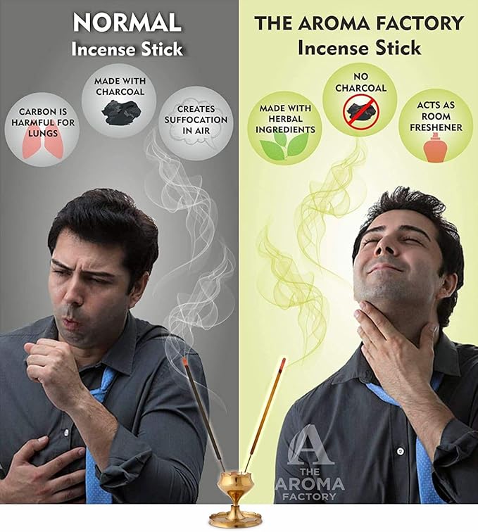 The Aroma Factory Organic Incense Sticks Oudh & White Woods (Herbal Oud Agarbatti for Pooja) 0% Charcoal, 0% Sulphates, 1 x 100g Bottle