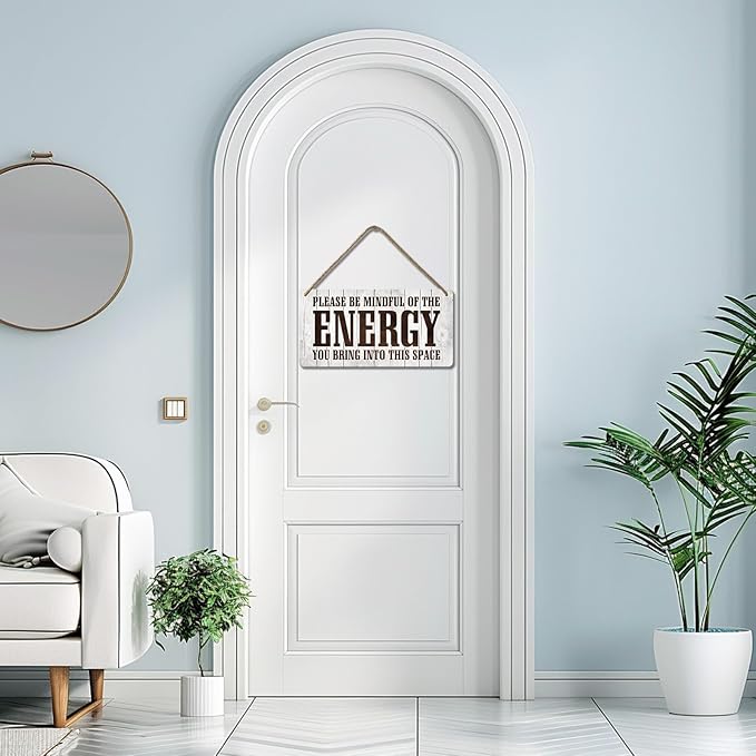 Positive Affirmations Wall Decor Good Vibes Only Sign Bedroom Door Decor Please Be Mindful Of The Energy You Bring Into This Space Signs Zen Pictures Home Spiritual Decor Hanging Signs 12x6 In