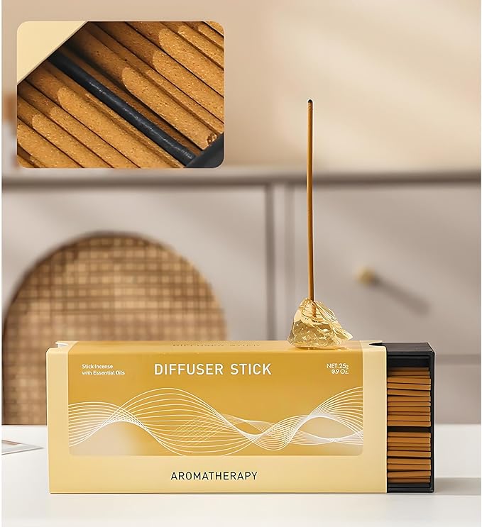Creative Flow & Career Boost | Incense Sticks Crystal Holder Kit | Yellow Citrine Gem Stones with 80 Natural Sticks Palo Santo Incense-Stick | Home,Healing,Reiki,Meditation,Yoga & Relaxation