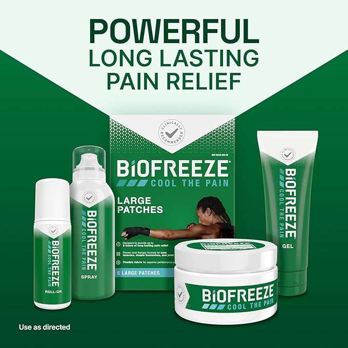 Biofreeze Dry Stick, Mess-Free Relief for Neck, Shoulder, Knee, Hip, Hand & Joint, Cooling Menthol Pain Relief Stick, 100+ Uses (0.76oz (Pack of3))