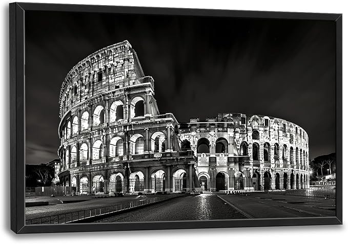 Italy Wall Art Colosseum Pictures Wall Decor Plane Pictures Extra Large Ancient Rome Decor Canvas Prints Artwork Paintings Home Office Decorations for Living Room Bedroom Dinning Room 36"x24"