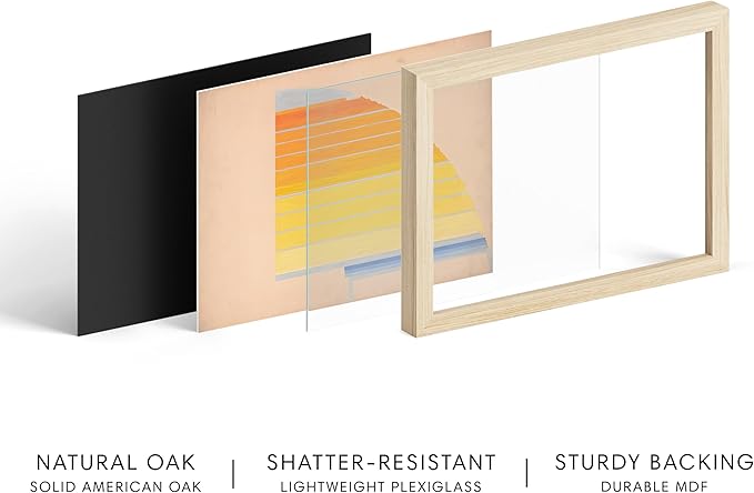 HAUS AND HUES Colorful Abstract Wall Art - Minimalist Retro Picture for Living Room Decor, Red and Pink Modern Wall Art Painting (Winold Reiss, Beige Frame, 11x14)