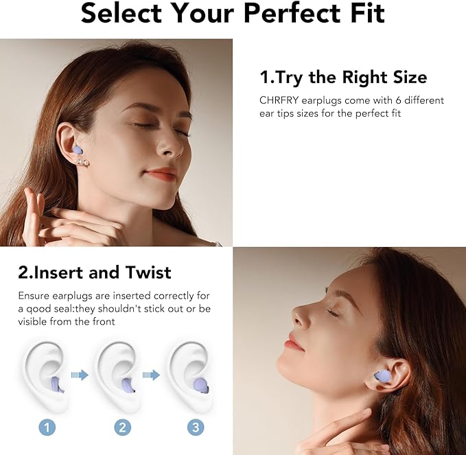 Ear Plugs for Sleeping Noise Cancelling 45dB Concert Earplugs for Noise Reduction Reusable Soft Silicone Ear Plugs with 8 Eartips Case for Snoring Shooting Motorcycle Airplanes Musicians