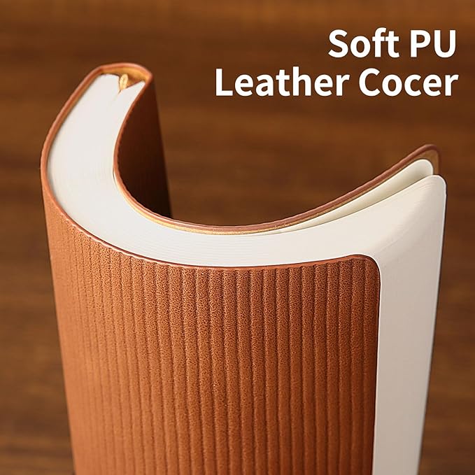 Lined Journal Notebook for Work College Ruled Note Book 7.2"x9.6" B5 PU Leather Daily Journaling 160 Pages for Women Men Writing Home School Supplies Business (B5 Lined 160pages, 10-Brown)