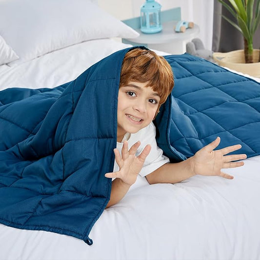 CYMULA Weighted Blanket Kids 7 Pounds (40''*60'' Throw Size) - Cooling Breathable Children Heavy Blankets Summer Winter - Ultra Microfiber Soft Comfort with Glass Beads - Gifts for Boys/Girls