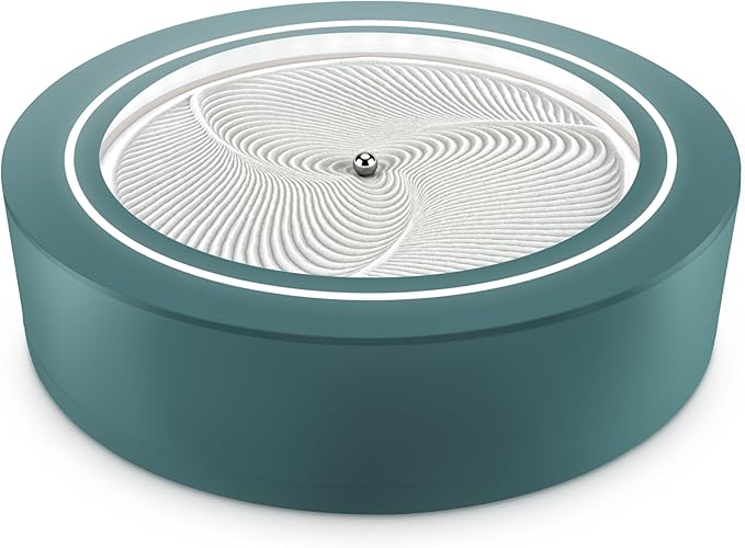 Homedics 11” Drift Sandscape, Compact Size, Zen Garden, Meditation Accessories, Decorative Sandscape, Smart LED Lighting, Wi-Fi Enabled (Green)