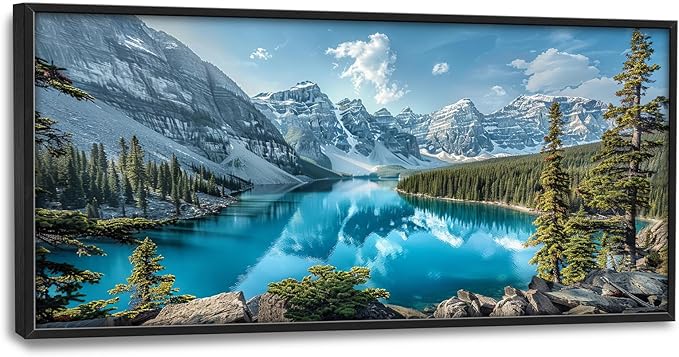 Colorado Wall Art Mountain Lake Pictures Wall Decor Nature Large Landscape Canvas Prints Artwork Paintings Home Office Decorations Above Bed Framed Artwork for Living Room Dinning Room 60"x30"