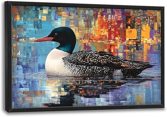 Kylora Mallard Wall Art Duck Pictures Wall Decor Graffiti Duck Prints Modern Artwork Abstract Painting Home Office Decorations For Kitchen Bathroom Bedroom Dining Living Room 36"x24"