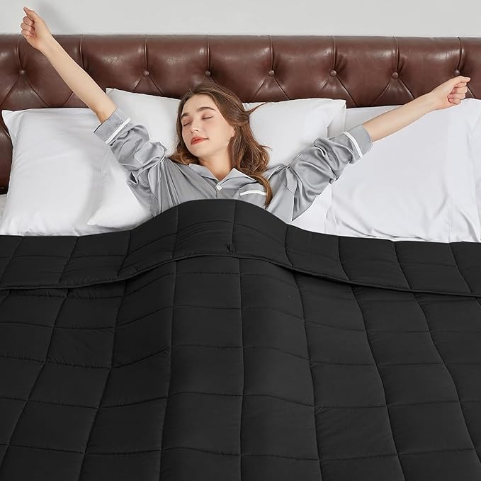 CYMULA Weighted Blanket for Adults (25lbs 88"x104" King Size) - Cooling Breathable Heavy Blankets for Summer Winter - Ultra Microfiber Soft Comfort Blanket with Glass Beads - Gifts for Men/Women