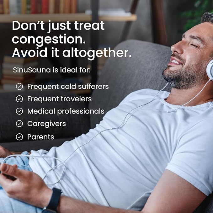 Heated Dry Air Therapy Mask | Congestion Relief | Cold Symptom Relief | Sinusitis Relief | Allergy Relief | Mess-Free | Avoid Nasal Irrigation | Promotes Easy Breathing | No Side Effects