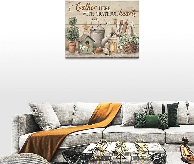Farmhouse Kitchen Wall Art Country Kitchen Wall Decor Farm Rustic Sign Pictures Canvas Painting Artwork Home Decorations for Living Room Bedroom Bathroom Office 16"x12"