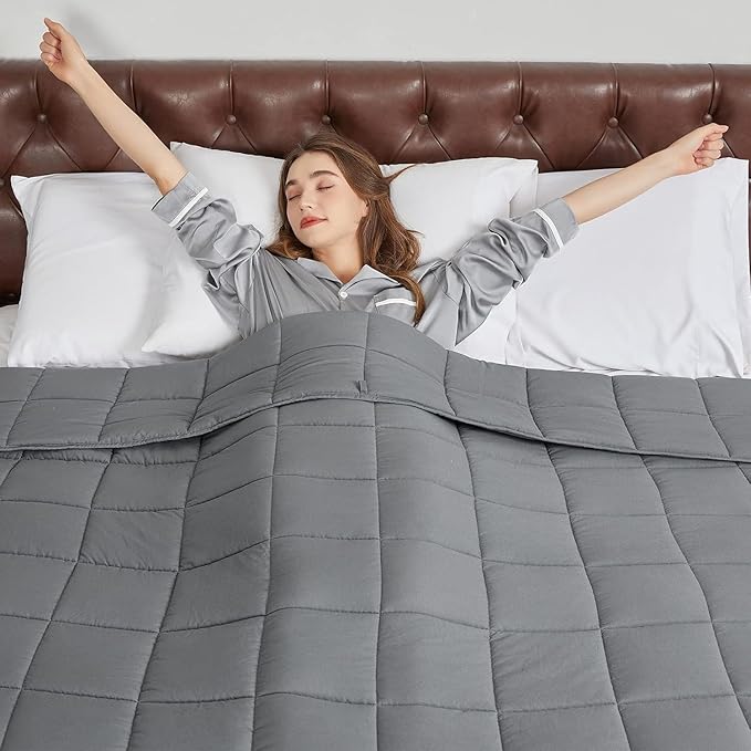 CYMULA Weighted Blanket for Adults (25lbs 88"x104" King Size) - Cooling Breathable Heavy Blankets for Summer Winter - Ultra Microfiber Soft Comfort Blanket with Glass Beads - Gifts for Men/Women