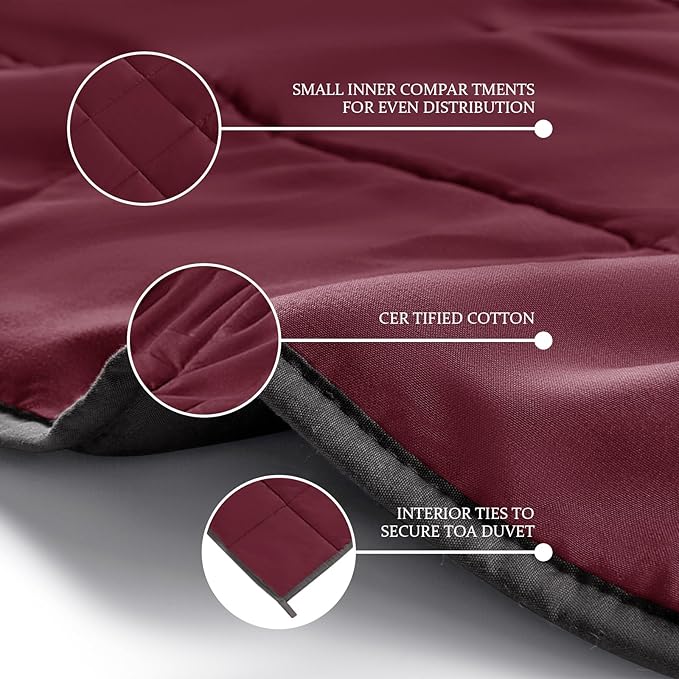 CYMULA Weighted Blanket for Adults (15lbs 60"x80" Queen Size) - Cooling Breathable Heavy Blankets for Summer Winter - Ultra Microfiber Soft Comfort Throw with Glass Beads - Gifts for Men/Women