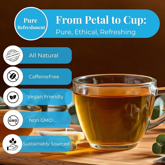 Akshit Eucalyptus Tea Bags, Premium Dried Eucalyptus Leaves Tea, Te De Hojas De Eucalipto, Herbal Tea, Sugar Free, Vegan, Caffeine Free, Non-GMO, Refreshing & Smooth Flavor.