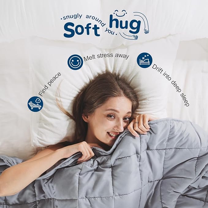 Lessymo Weighted Blanket King Size 20lbs, Soft Weighted Blanket for Adults, Washable Heavy Blanket for Sleeping, Microfiber Big Blankets with Premium Glass Bead for All-Season Comfort, 80"x87" Grey
