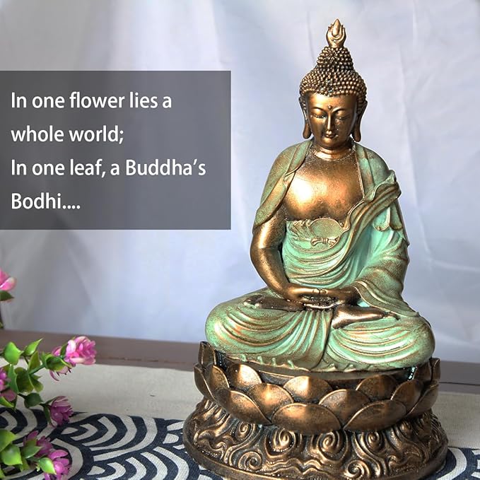 Buddha Statue Buda Gold 8.3" Buddha Statues for Home Decor,Meditation Buddah Statute Decor,Buddah Statute Zen Decoration