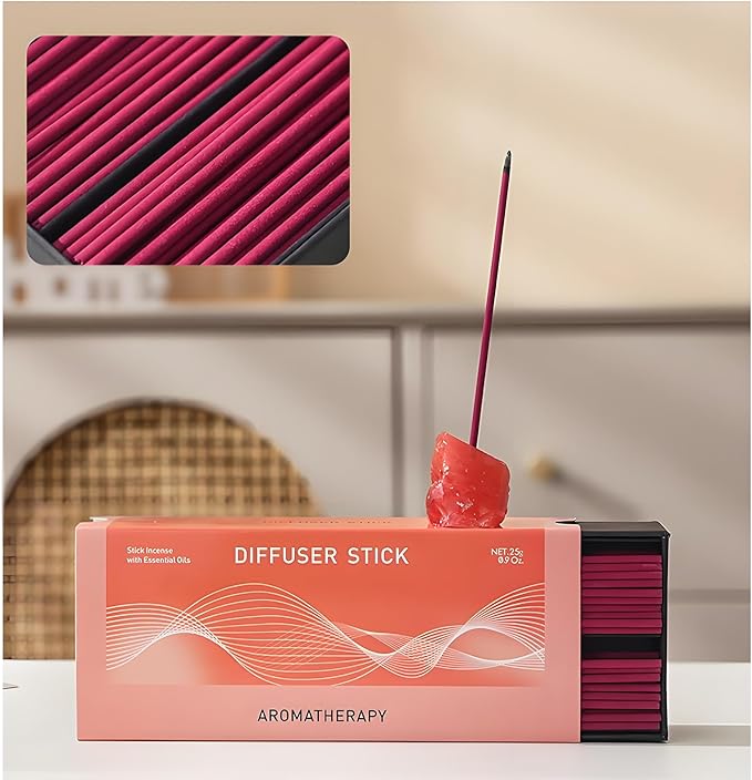 Attract Love & Nurture Self | Incense Sticks Crystal Holder Kit | Rose Quartz Gem Stones with 80 Natural Sticks Palo Santo Incense-Stick | Home,Healing,Reiki,Meditation,Yoga & Relaxation