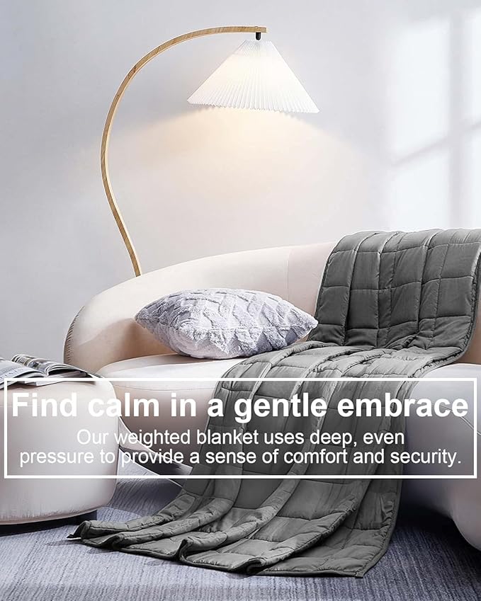 Weighted Blanket 15lbs 48"x72" Size for Adults, Heavy Blanket with Premium Glass Beads, Soft Microfiber Material & Breathable for All-Season Comfort (48"x72"15lbs)