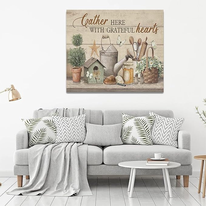Farmhouse Kitchen Wall Art Country Kitchen Wall Decor Farm Rustic Sign Pictures Canvas Painting Artwork Home Decorations for Living Room Bedroom Bathroom Office 24"x20"