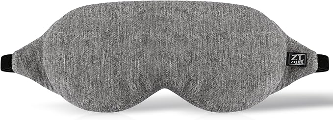 Cool Touche Sleep Mask for Side Sleepers Men & Women, Eye Mask with Memory Foam Nose Padding, Ultra Soft Blockout Eye Shade Cover, Cotton Sleep Mask for Sleeping, Travel, Nap (Gray)