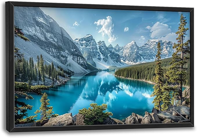 Colorado Wall Art Mountain Lake Pictures Wall Decor Nature Large Landscape Canvas Prints Artwork Paintings Home Office Decorations Above Bed Framed Artwork for Living Room Dinning Room 36"x24"