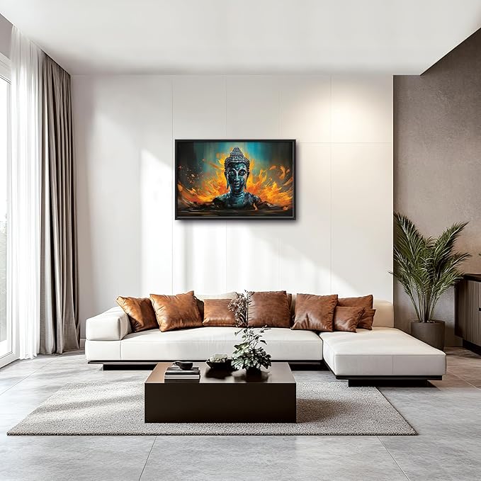Buddha Wall Art Zen Pictures Wall Decor Framed Canvas Prints Artwork Paintings Home Office Decorations for Living Room Bedroom Dinning Room Corridor 36"x24"