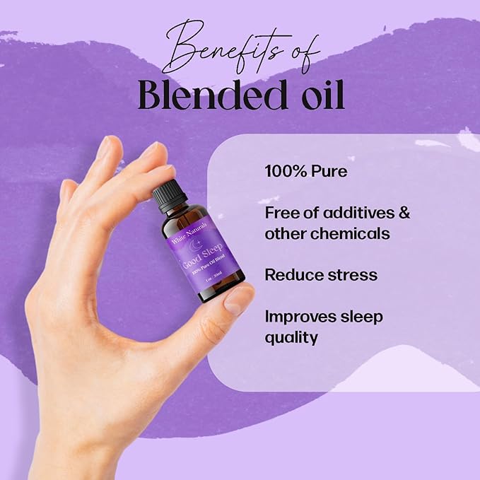 White Naturals Better Night Sleep Essential Oil Blend – Calming Aromatherapy Oil for Restful Nights & Relaxation, 100% Pure & Natural Essential Oils for Peaceful Sleep, 1oz