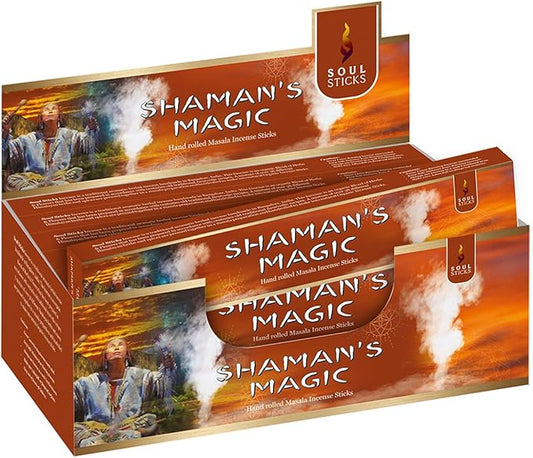 SOUL STICKS Hand-Rolled Incense Sticks Divine Spirit Blends 180 Gram Box | 100% Natural Masala Incense Organic Home Fragrance Agarbatti (Shaman's Magic)