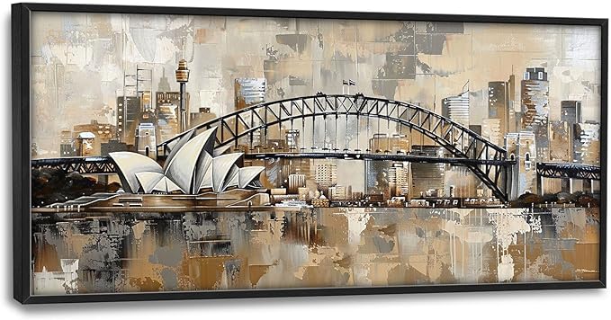 Sydney Large Canvas Wall Art Australia Decorations Pictures Wall Decor Framed Canvas Prints Artwork Paintings Home Office Decorations for Living Room Bedroom Dinning Room Corridor 60"x30"
