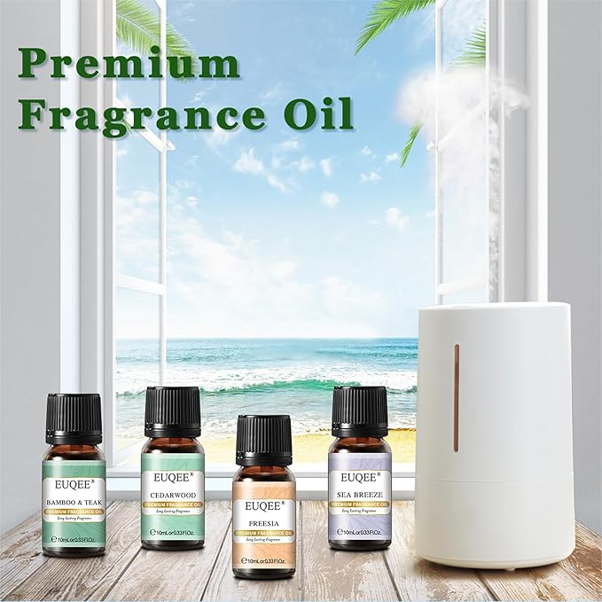 Nature Air Premium Grade Scented Oils Gift Set - Sea Breeze, Forest Pine, Bamboo & Teak, Cedarwood, Sandalwood, Freesia (10ml)