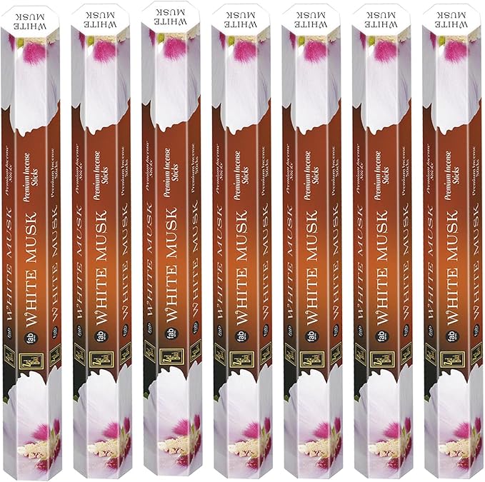 ZED Black White Musk Incense - 120 Sticks (20 per Box, 6 Boxes) for Relaxation, Yoga