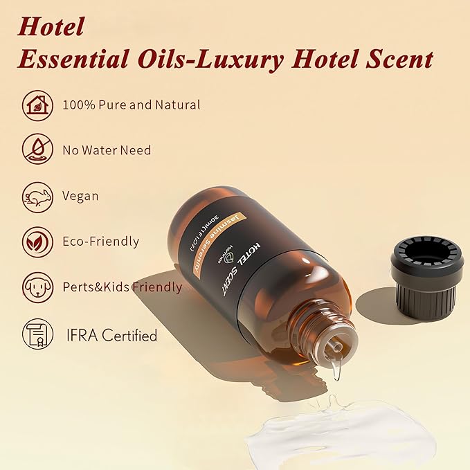 Royal Tranquility Essential Oil, Hotel Diffuser Oil, Inspired by Hotel, Lemon, Jasmine and Amber, Home Luxury & Hotel Scents for Diffuser, Pure Diffuser Oil for Aromatherapy
