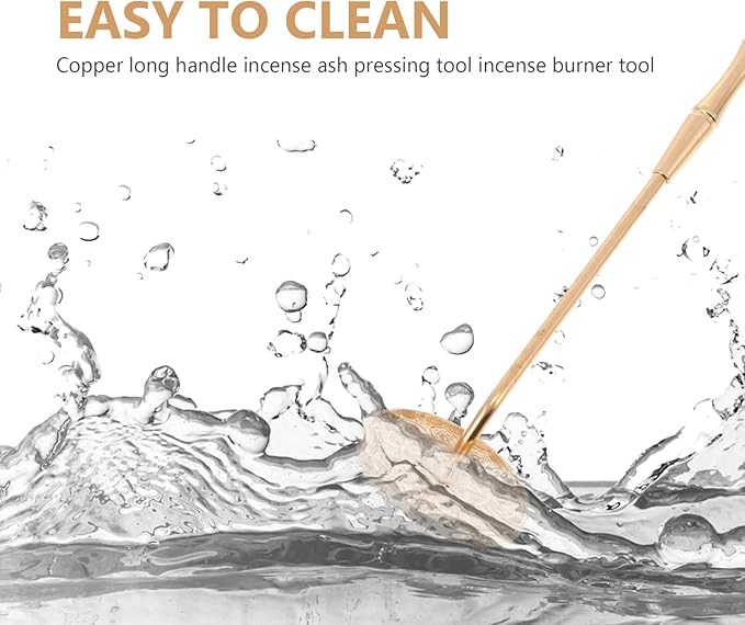 DOITOOL Incense Ash Tool Incense Press Brass Tool Long Handle Incense Ash Powder Press Seal Stick Shovel DIY Incense Fragrance Accessories Incense Mold Tool Set