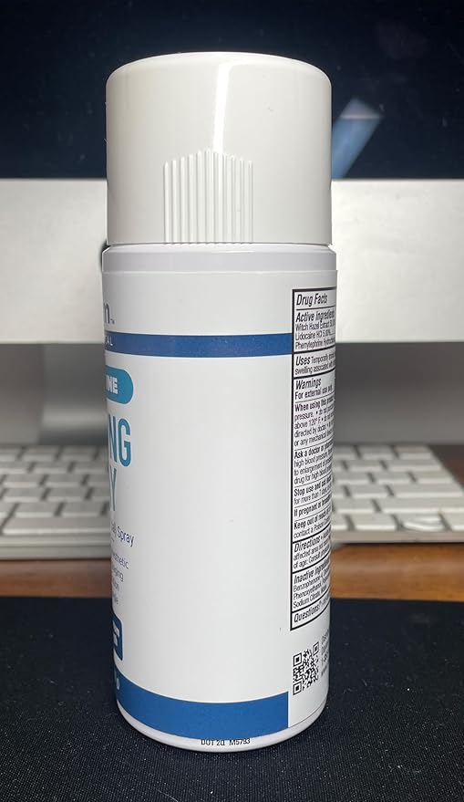 Myderm Medical Numbing Spray - 4.5oz - Maximum Strength 5% Lidocaine with Phenylephrine HCl and Witch Hazel - Fast-Acting Reliever with A Touch-Free Application - First Aid Supplies - Made in USA