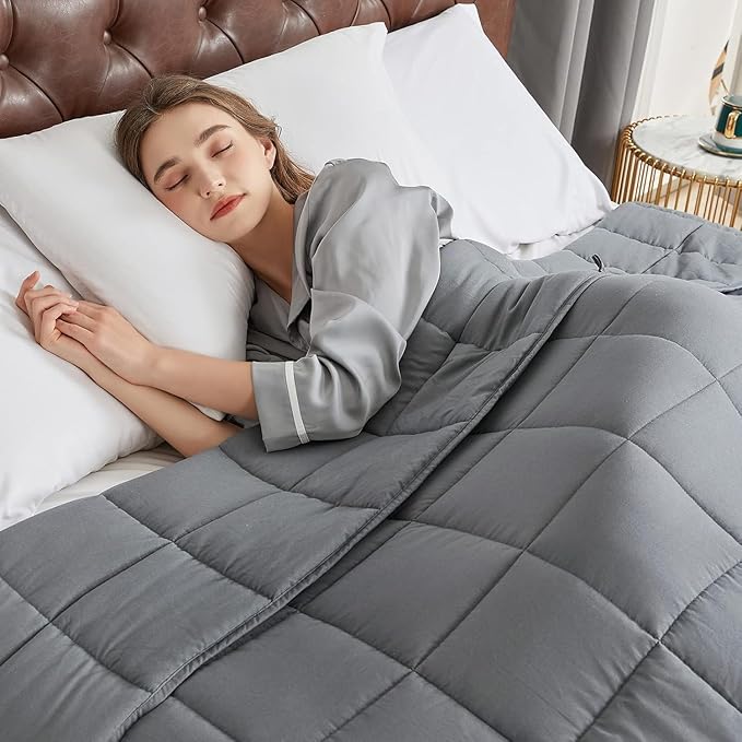 CYMULA Weighted Blanket for Adults (25lbs 88"x104" King Size) - Cooling Breathable Heavy Blankets for Summer Winter - Ultra Microfiber Soft Comfort Blanket with Glass Beads - Gifts for Men/Women