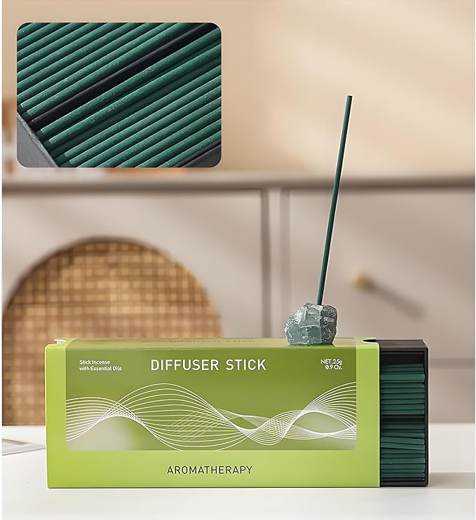 Calm Anxiety & Restore Inner Peace | Incense Sticks Crystal Holder Kit | Green Aventurine Gem Stones with 80 Natural Sticks Palo Santo Incense-Stick | Home,Healing,Reiki,Meditation,Yoga & Relaxation