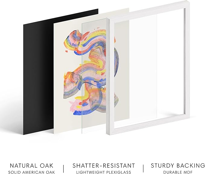 HAUS AND HUES Colorful Abstract Wall Art - Minimalist Retro Picture for Living Room Decor, Red and Pink Modern Wall Art Painting (Abstract Watercolor Swirls, White Frame, 24x36)