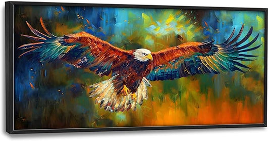 Bald Eagle Wall Art Eagle Pictures Wall Decor Framed Canvas Prints Artwork Paintings Home Office Decorations for Living Room Bedroom Dinning Room Corridor 60"x30"