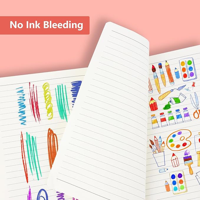 Journals for Writing, A5 Leather Ruled Notebook with 400 Pages, 100 Gms College Ruled Journal with Thick Paper, Hardcover with Inner Pocket & Pen Holder, Pink