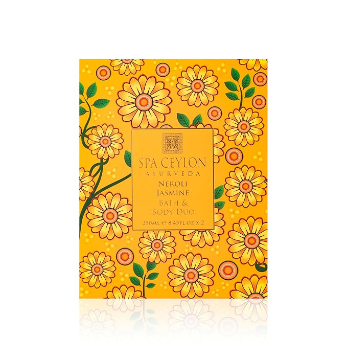 Spa Ceylon Neroli Jasmine Bath & Body Duo | Ayurvedic Body Wash & Body Lotion Set | Natural & Organic Skincare | Hydrating for Normal to Dry Skin