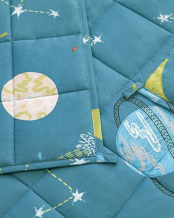 Sivio Weighted Blanket, Cotton Heavy Blanket for Calm, Soft and Breathable Weighted Throw, Moon and Star, 41" x 60" 7LBS