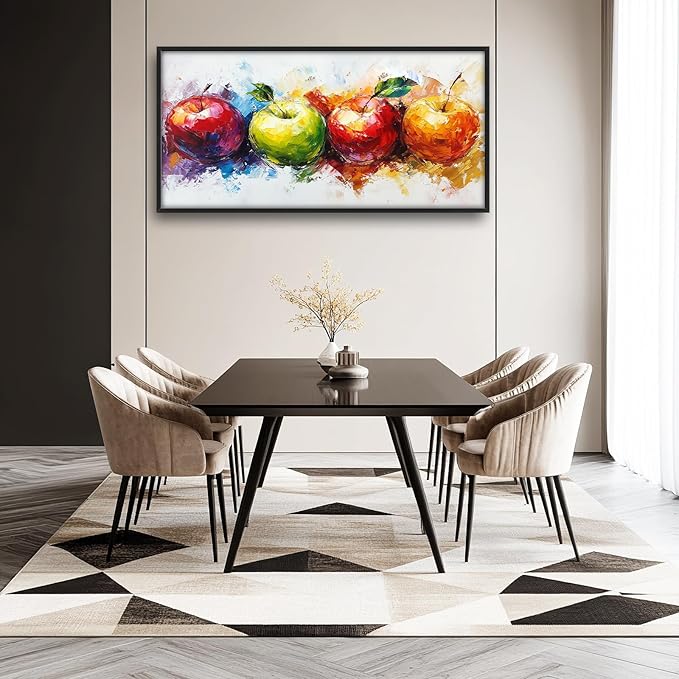 Kylora Apples Wall Art Abstract Apple Pictures Wall Decor Fruit Large Master Over Above Bed Canvas Prints Horizontal Modern Artwork Painting Home Office Decorations For Bedroom Living Room 30"x60"