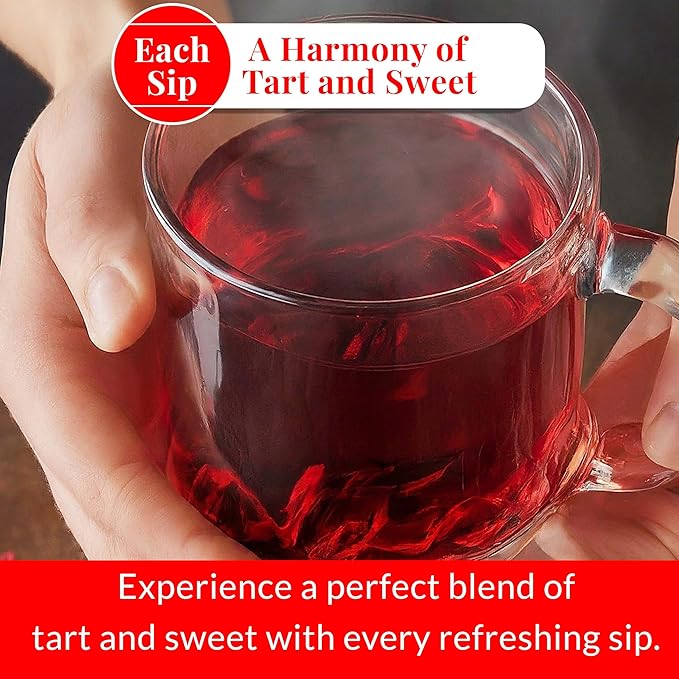 Hibiscus Tea - 75 Tea Bags, 100% Natural Hibiscus Flowers, Te de Hibisco, HerbalTea, Caffeine Free, Sugar-Free, Non-GMO, Sugar-free. Perfect for Hot or IcedTea. by Akshit