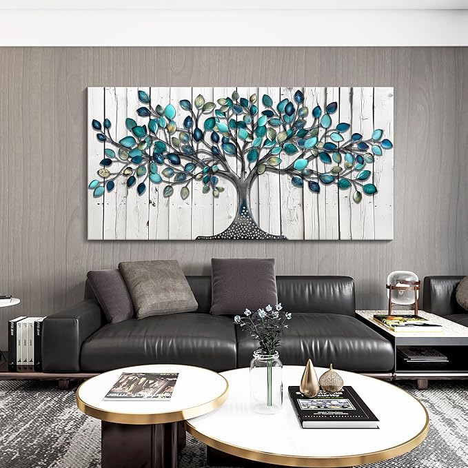 CHATYOUNG Large Canvas Wall Art - Tenacious Tree of Life Wall Pictures Farmhouse Style Artwork for Living Room Bedroom Dining Room Office Kitchen Home Decor 58"x29"